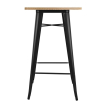 Table de bar noire avec plateau en bois Bolero Bistro