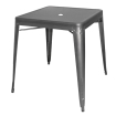 Table carr&eacute;e en acier gris m&eacute;tallis&eacute; Bolero Bistro 668mm