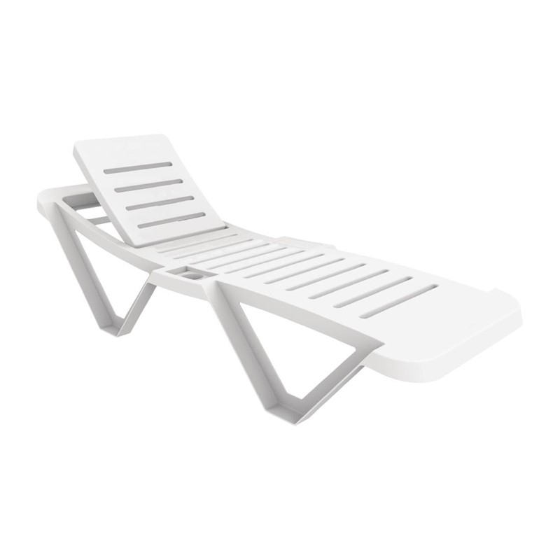 Chaises longues en polypropyl&egrave;ne blanches Resol (lot de 4)
