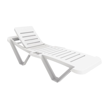 Chaises longues en polypropyl&egrave;ne blanches Resol (lot de 4)