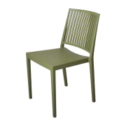 Chaises d'ext&eacute;rieur en polypropyl&egrave;ne empilables Baltimore vert olive (lot de 4)