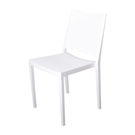 Chaises d'ext&eacute;rieur en polypropyl&egrave;ne empilables Florence blanches (lot de 4)