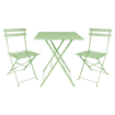Chaises de terrasse pliantes en acier Bolero vert clair (Lot de 2)