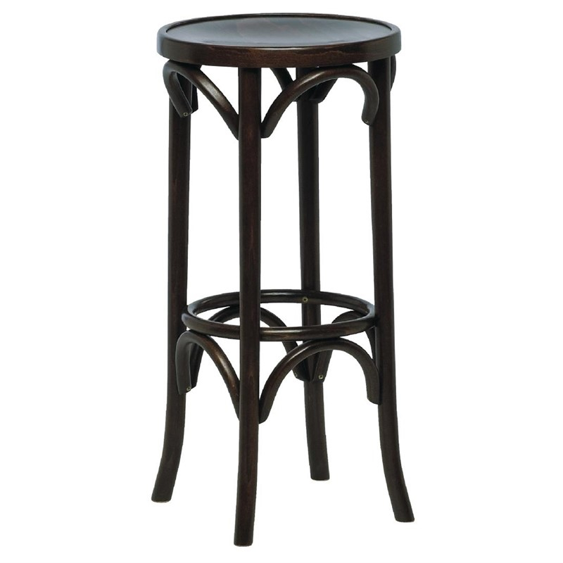 Tabouret haut de pub en bois courb&eacute; Fameg