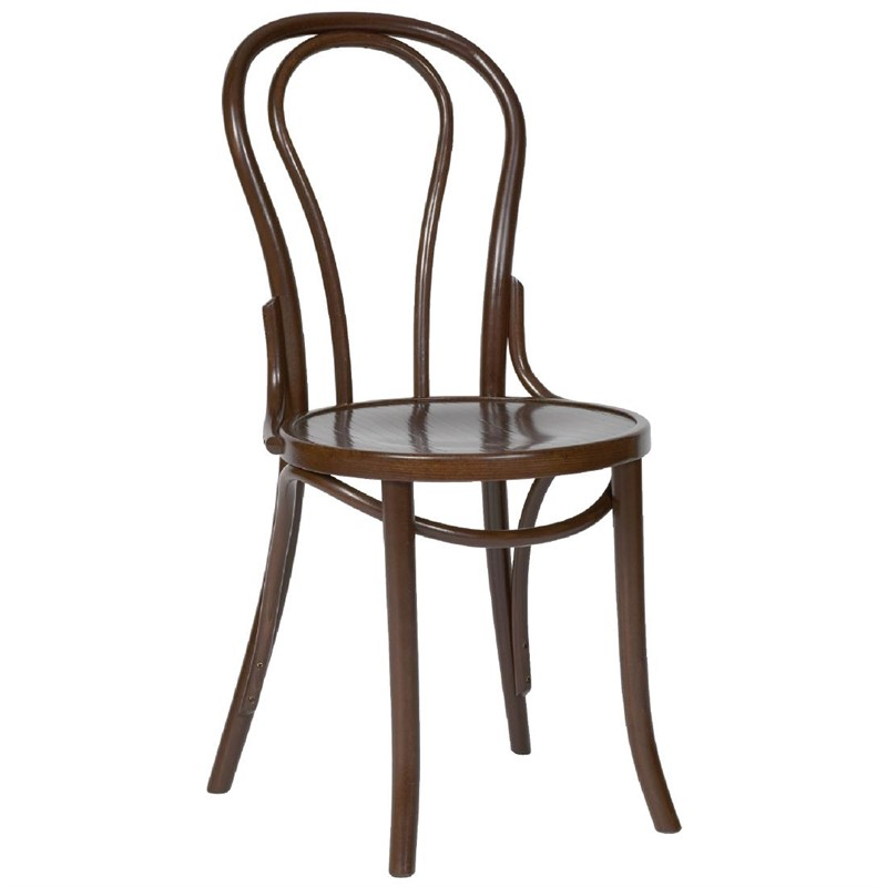 Chaises bistrot en bois courb&eacute; Fameg finition noyer