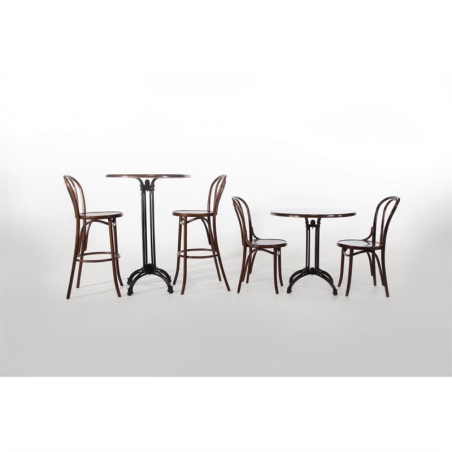 Chaises bistrot en bois courb&eacute; Fameg finition noyer