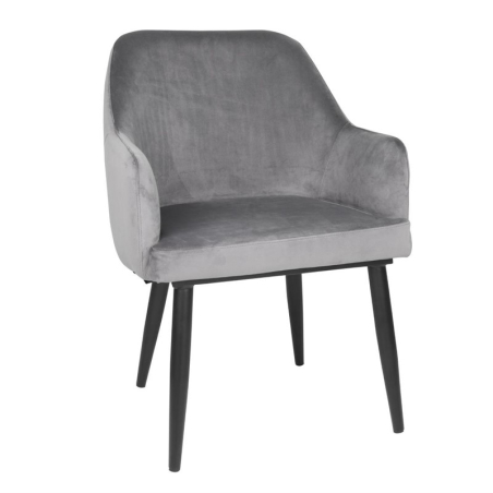 Chaises en velours Bolero Lia grises (lot de 2)