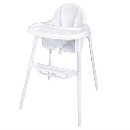 Chaise haute b&eacute;b&eacute; Bolero blanc brillant