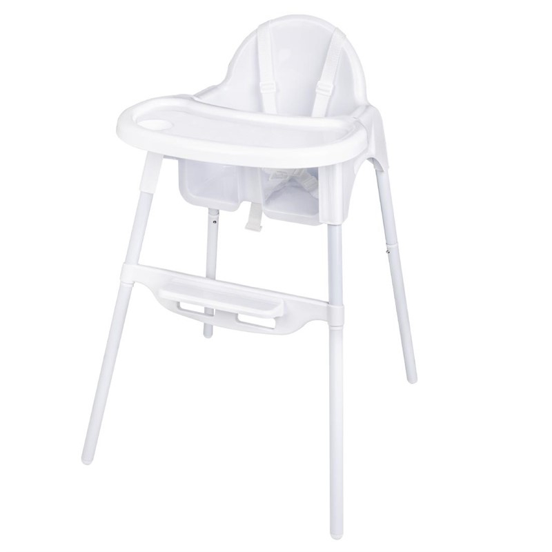 Chaise haute b&eacute;b&eacute; Bolero blanc brillant