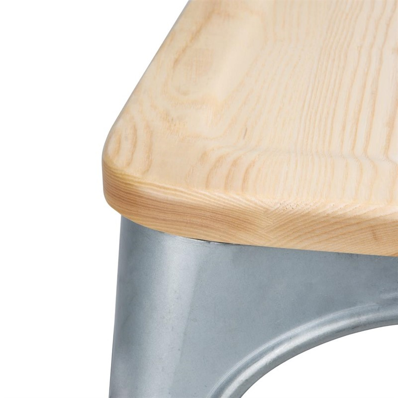 Chaises en acier avec assise en bois Bolero (lot de 4)