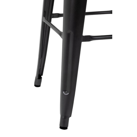 Tabouret bistro haut en acier gris avec assise en bois Bolero lot de 4