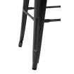 Tabouret bistro haut en acier gris avec assise en bois Bolero lot de 4