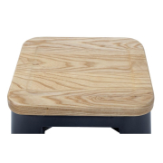 Tabouret bistro haut en acier gris avec assise en bois Bolero lot de 4
