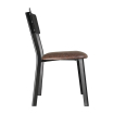 Chaises en metal assise PU moka vintage Bolero (lot de 4)