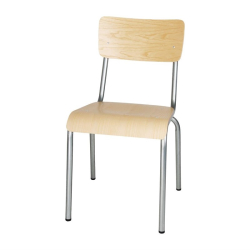 Chaises avec assise et dossier en bois Bolero Cantina galvanis&eacute;es (lot de 4)
