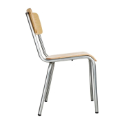Chaises avec assise et dossier en bois Bolero Cantina galvanis&eacute;es (lot de 4)