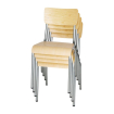 Chaises avec assise et dossier en bois Bolero Cantina galvanis&eacute;es (lot de 4)