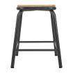 Tabourets bas avec assise en bois Bolero Cantina gris m&eacute;tal (lot de 4)