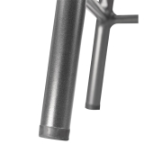 Tabourets bas avec assise en bois Bolero Cantina gris m&eacute;tal (lot de 4)