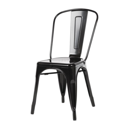 Chaises bistro en acier noir Bolero (lot de 4)