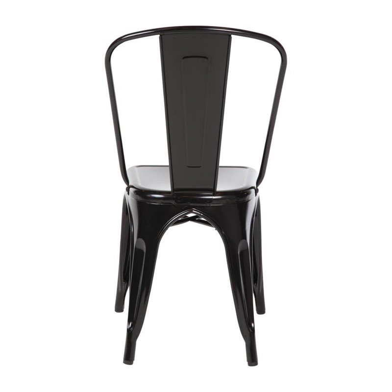Chaises bistro en acier noir Bolero (lot de 4)