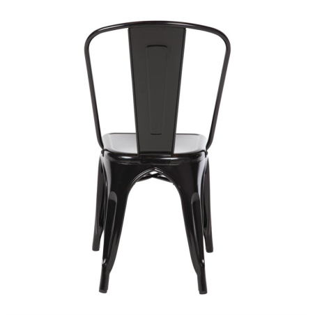 Chaises bistro en acier noir Bolero (lot de 4)