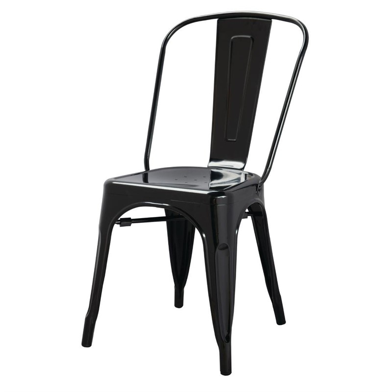 Chaises bistro en acier noir Bolero (lot de 4)