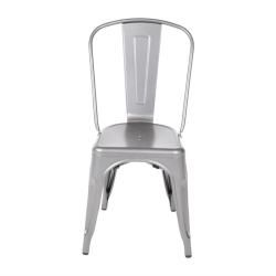 Chaises bistro en acier gris m&eacute;tallis&eacute; Bolero (lot de 4)
