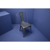 Chaises bistro en acier gris m&eacute;tallis&eacute; Bolero (lot de 4)