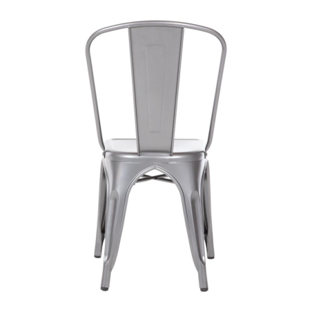 Chaises bistro en acier gris m&eacute;tallis&eacute; Bolero (lot de 4)