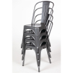 Chaises bistro en acier gris m&eacute;tallis&eacute; Bolero (lot de 4)