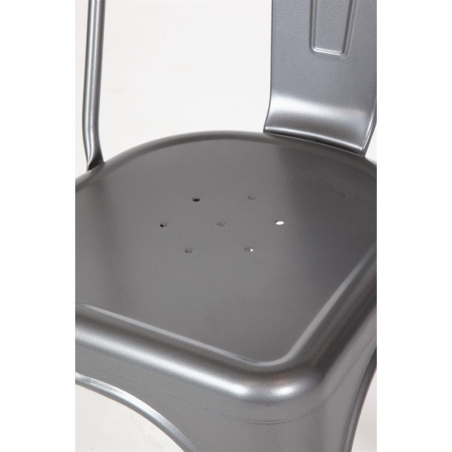 Chaises bistro en acier gris m&eacute;tallis&eacute; Bolero (lot de 4)