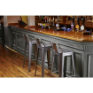 Tabourets hauts en acier gris m&eacute;tal avec dossier Bolero Bistro (lot de 4)