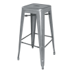 Tabourets hauts en acier galvanis&eacute; Bolero Bistro gris m&eacute;talis&eacute; (lot de 4)