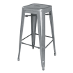 Tabourets hauts en acier galvanis&eacute; Bolero Bistro gris m&eacute;talis&eacute; (lot de 4)