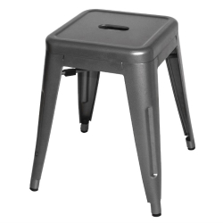 Tabourets bas en acier gris m&eacute;tal  Bolero Bistro (lot de 4)