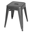 Tabourets bas en acier gris m&eacute;tal  Bolero Bistro (lot de 4)