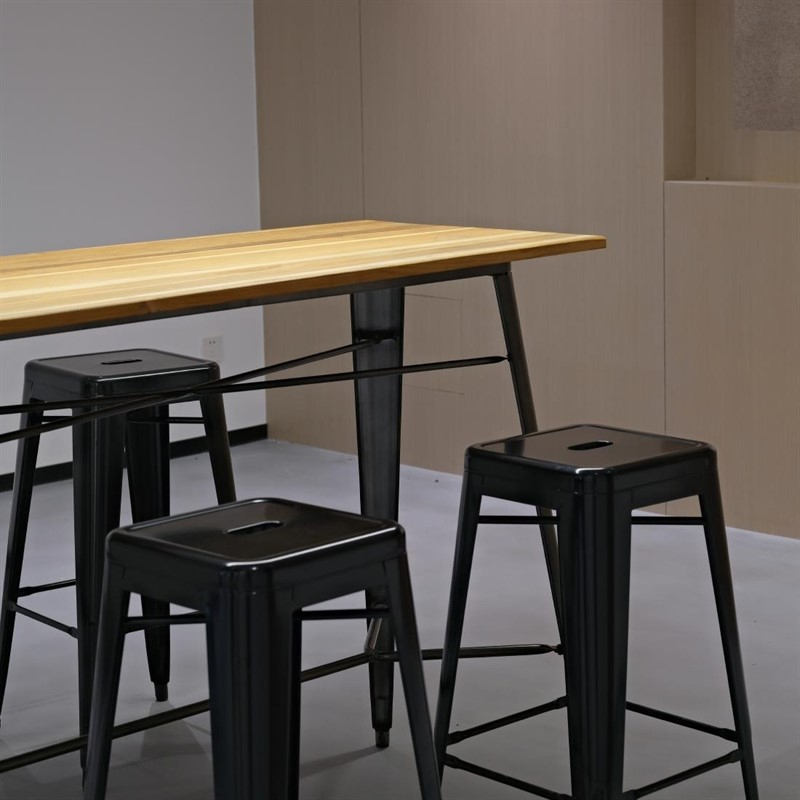 Tabourets hauts en acier galvanis&eacute; Bolero Bistro noirs (lot de 4)
