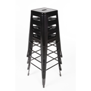 Tabourets hauts en acier galvanis&eacute; Bolero Bistro noirs (lot de 4)