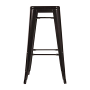 Tabourets hauts en acier galvanis&eacute; Bolero Bistro noirs (lot de 4)