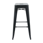 Tabourets hauts en acier galvanis&eacute; Bolero Bistro noirs (lot de 4)