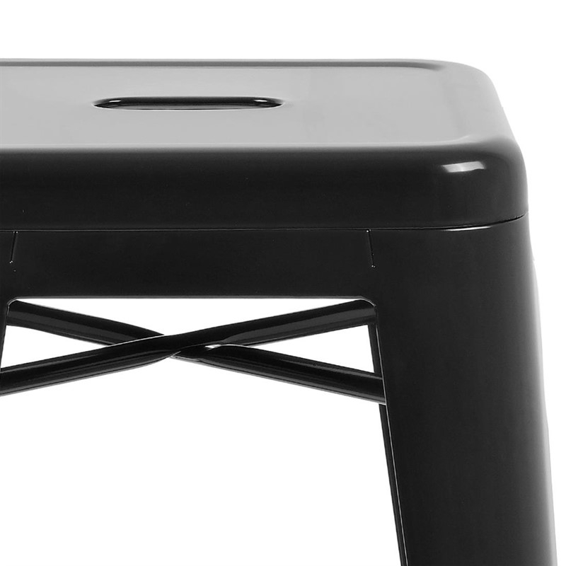 Tabourets hauts en acier galvanis&eacute; Bolero Bistro noirs (lot de 4)