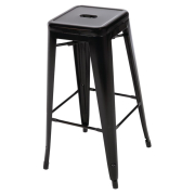 Tabourets hauts en acier galvanis&eacute; Bolero Bistro noirs (lot de 4)