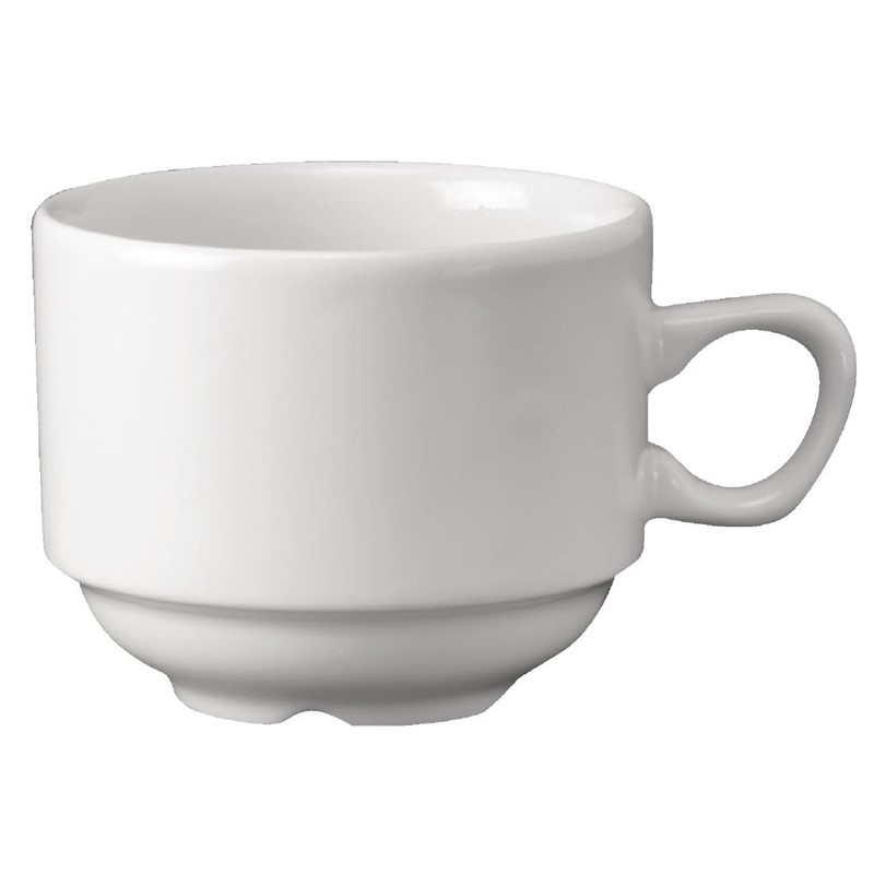 Tasses &agrave; th&eacute; empilables Nova Churchill Whiteware 213 ml  (Lot de 24)