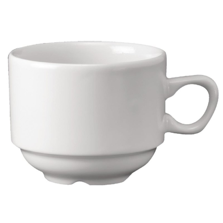 Tasses &agrave; th&eacute; empilables Nova Churchill Whiteware 213 ml  (Lot de 24)