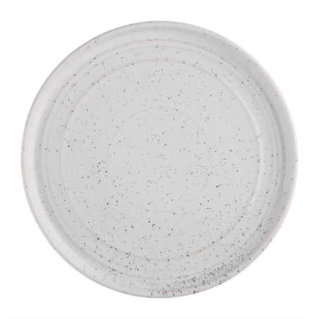 Assiettes plates rondes Olympia Cavolo blanc mouchet&eacute; 220mm (lot de 6)