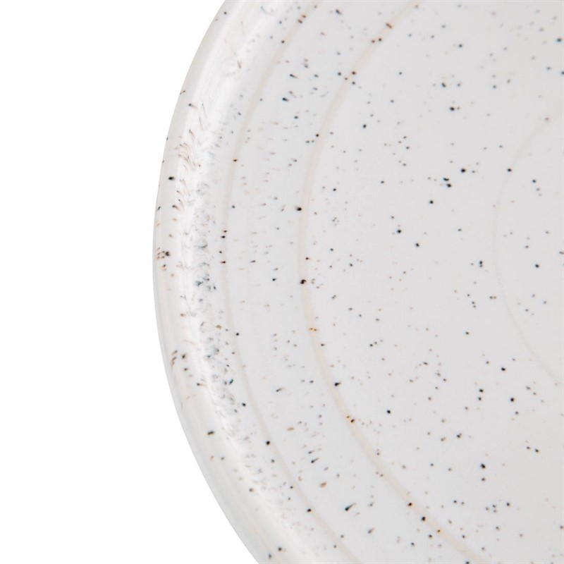 Assiettes plates rondes Olympia Cavolo blanc mouchet&eacute; 220mm (lot de 6)