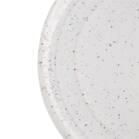 Assiettes plates rondes Olympia Cavolo blanc mouchet&eacute; 220mm (lot de 6)