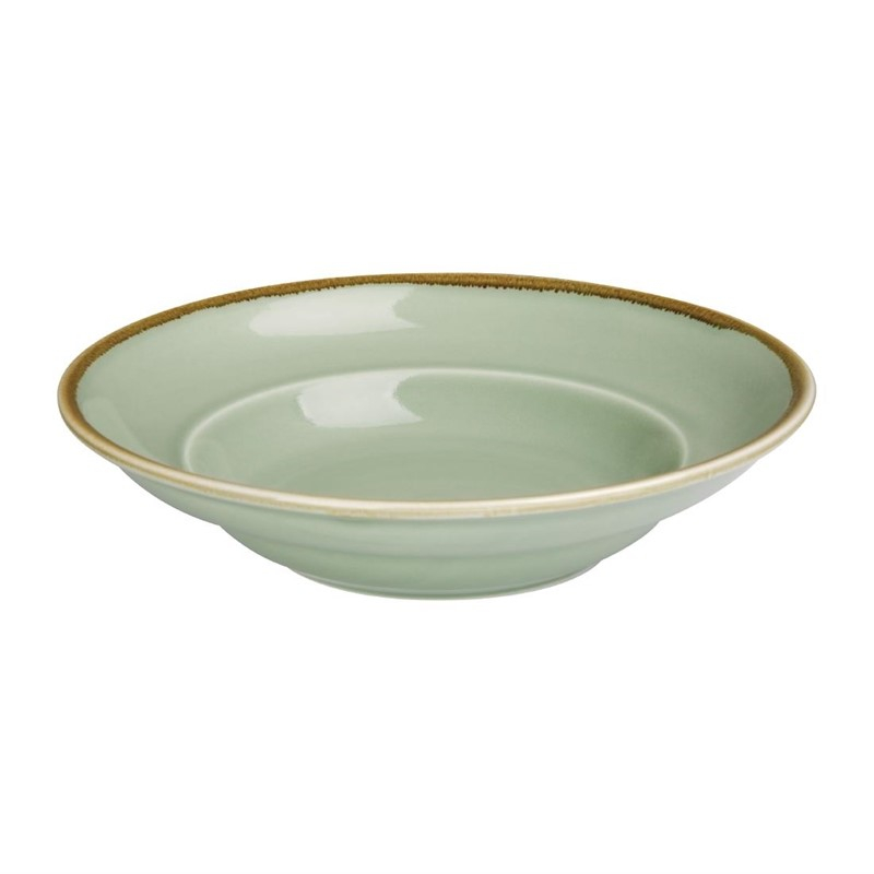 Assiettes &agrave; p&acirc;tes Olympia Kiln couleur mousse 250mm (lot de 4)