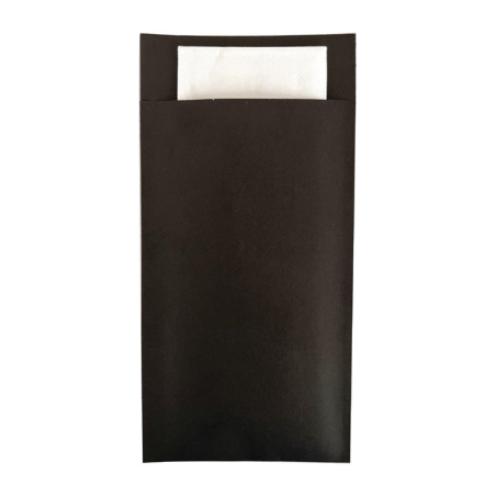 Pochettes &agrave; couverts avec serviette double point Europochette Royal (lot de 200)